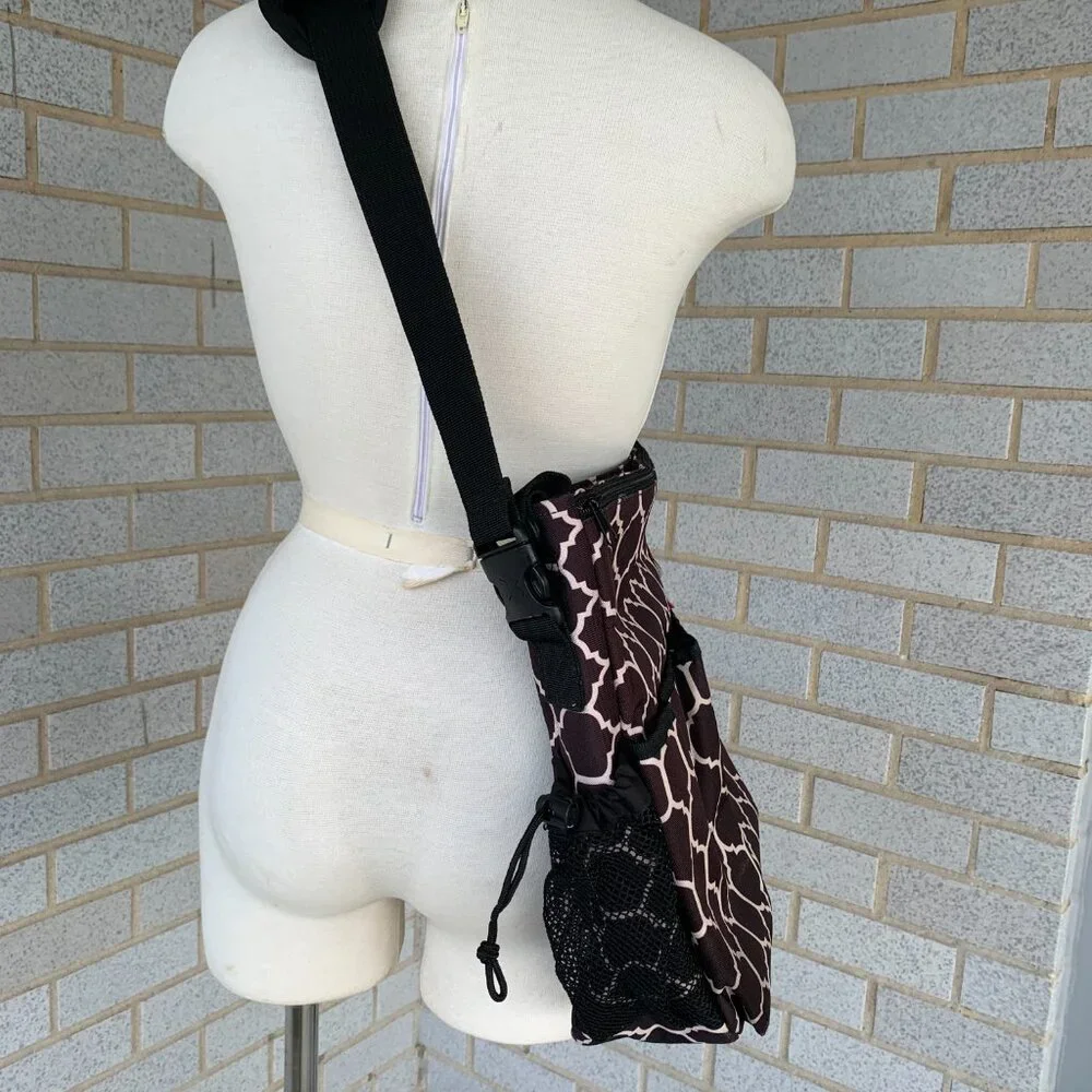 Skip Hop Canvas Diaper Bag Tote Adjustable Shoulder Strap Brown Black Geometric